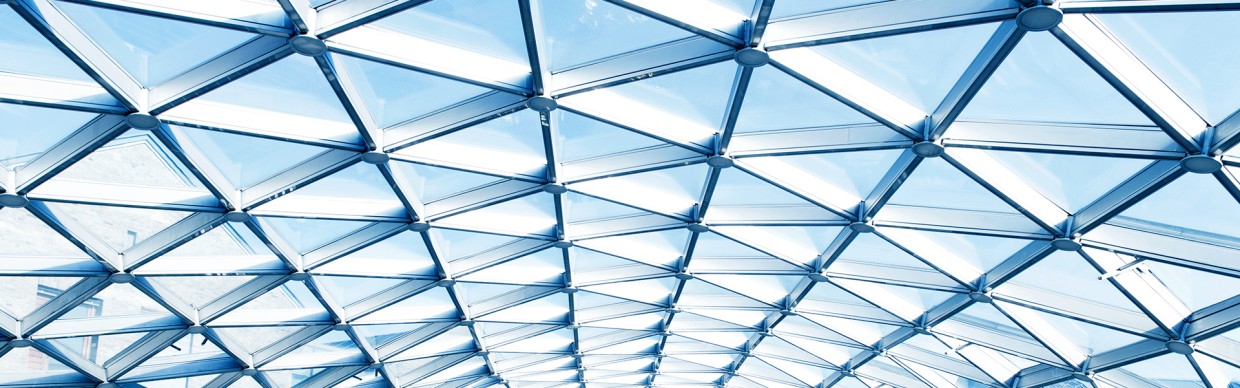 Glass building roof