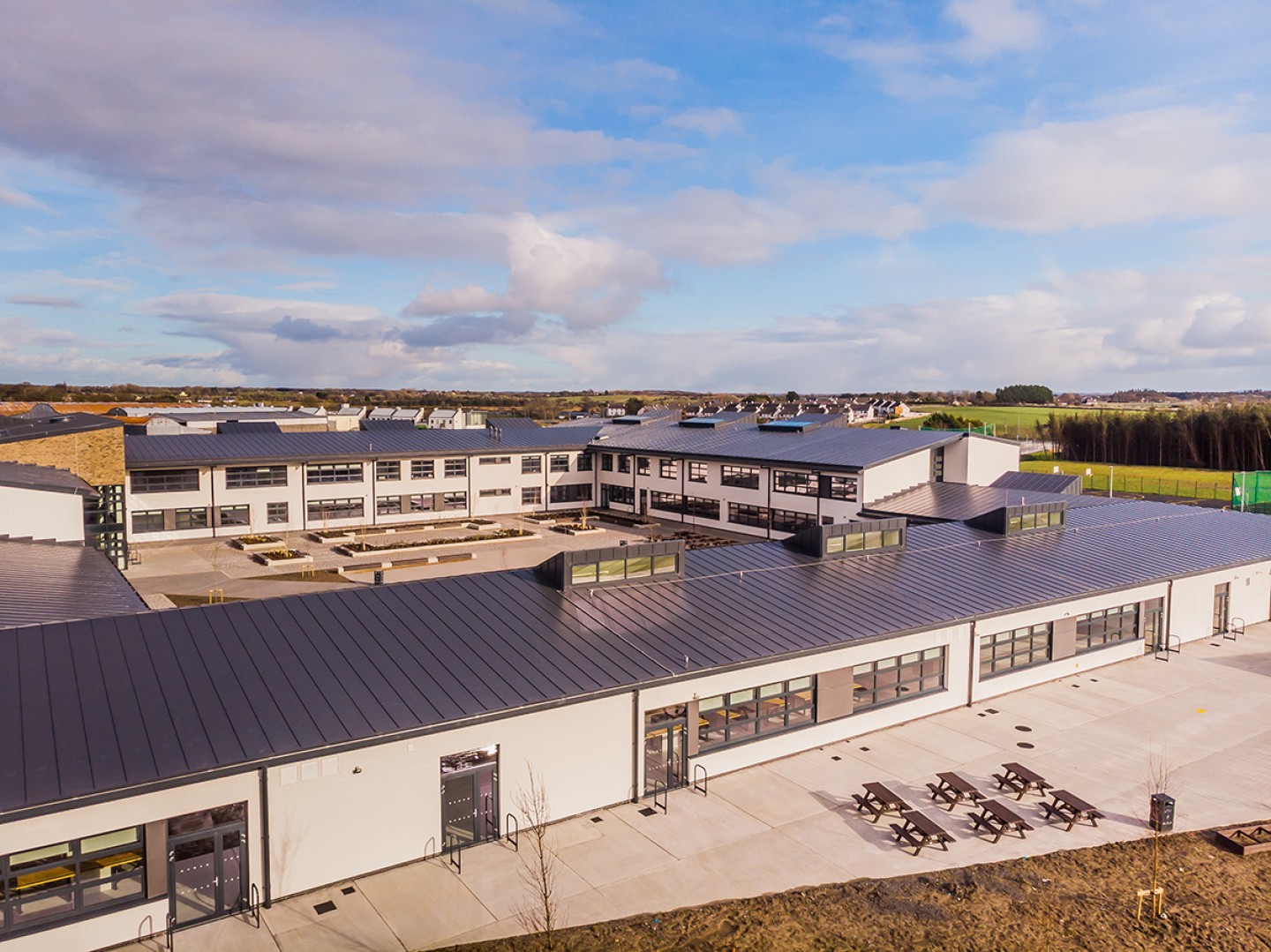 Outside aerial shot of building