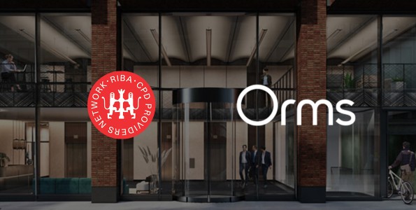 Image of a building with RIBA CPD and Orms logo